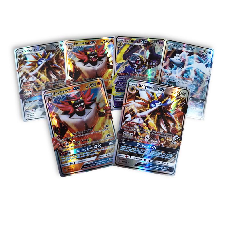 60Pcs Box Pocket Super Rare Monster Card Bundle Vmax GX EX Energy Trainer MEGA Holographic Game Battle Card Kids Toys