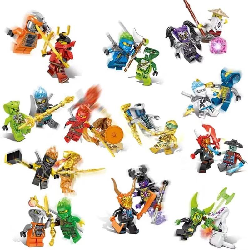 24 Pack Ninja Mini Action Figure Set - Ninjago Anime Movies Fans MiniCharacters Toys with Ninja Weapons