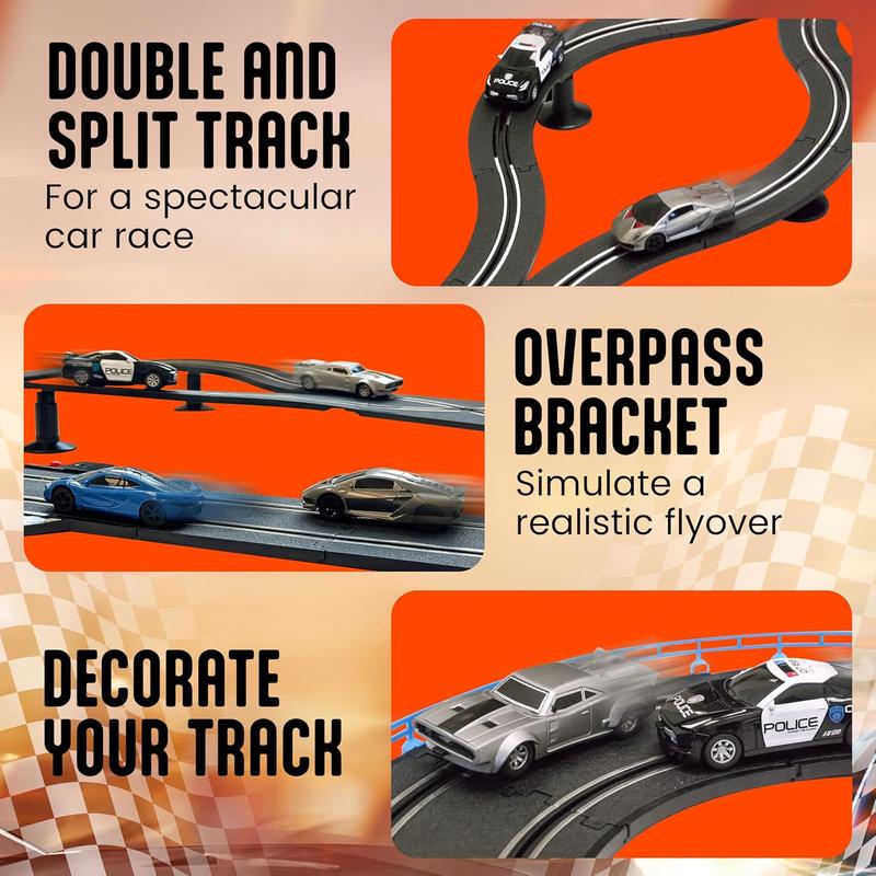 Slot Car Race Tracks Sets - Slot Cars, Race Tracks & Accessories Electric Race Car Track, Dual Electric Race Track for Girls & Boys Age 5 Years+