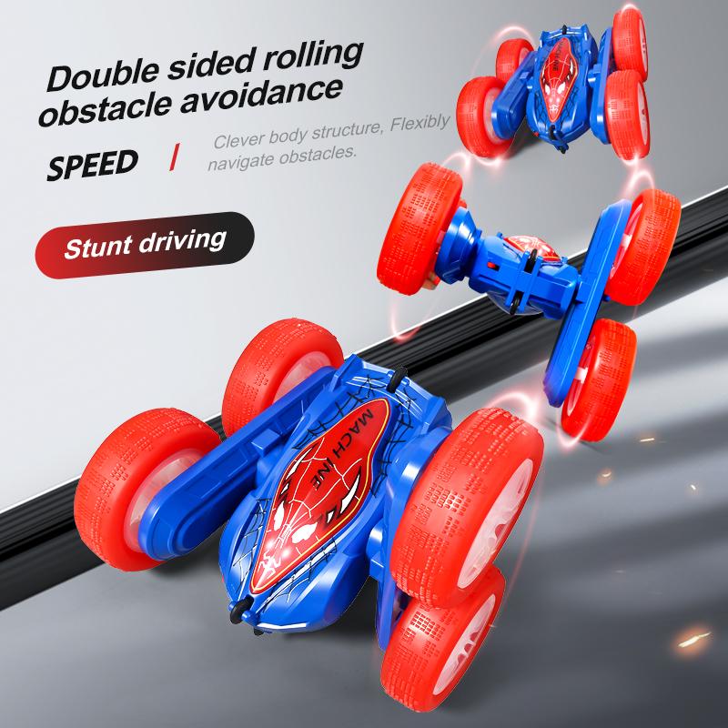 Spider Remote Control Car for Boys and Girls,360° Rotating RC Car Toy with Cool Spray Pattern,Cool Light Rechargeable 4WD Stunt Vehicle rc stunt