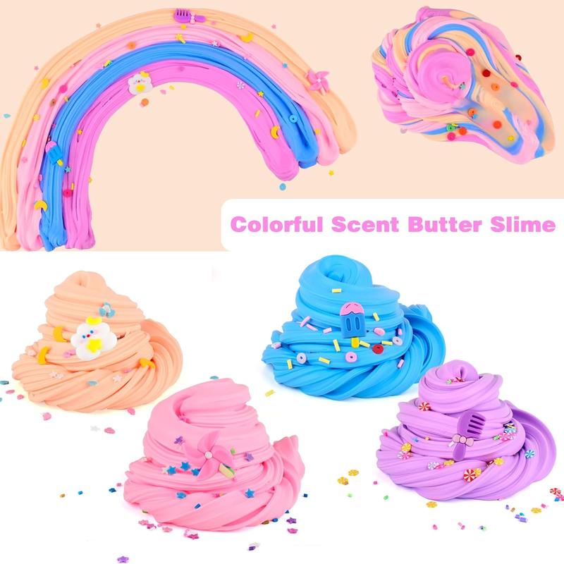 Slime Kit 12 Pack with 8 Pack Jelly Slime and 4 Pack Butter Slimes, Soft & Non-Sticky, Scented DIY Slime Party Favors for Kids, Putty Sludge Toy Gifts for Girls Boys