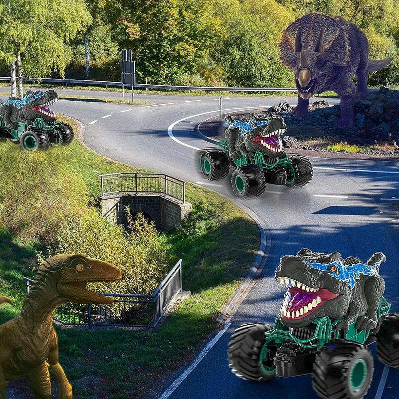 Remote Control Dinosaur Car, 2.4Ghz RC Dinosaur Truck Toys, Electric Hobby RC Car Toys with Light & Sound Spray