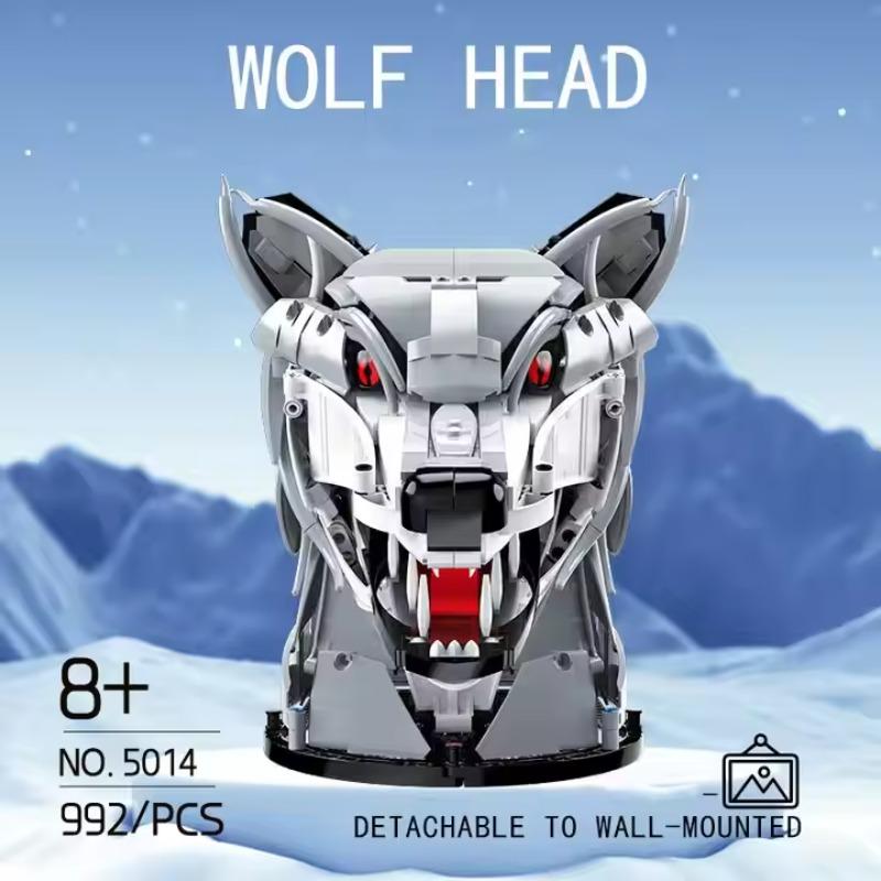 TOYSLINE-Wolf Deer Eagle Head Model Building Blocks Animal Pendant Wall Decor Wall Hanging Sculpture Home Decor Toy Christmas Gifts for Children and Adults