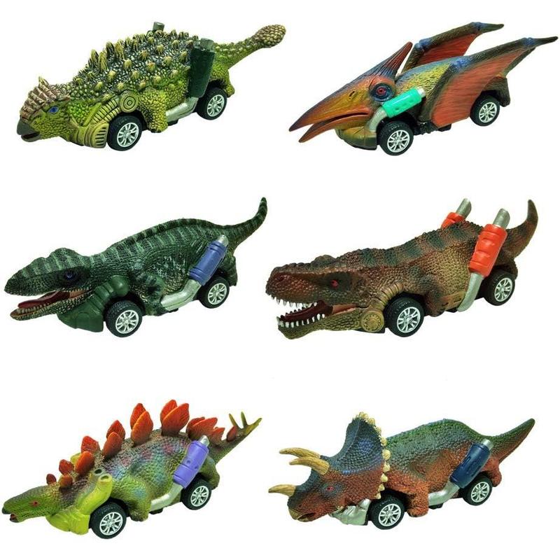 Dinosaur Toy Pull Back Cars,6 Pack Dino Toys for 3 Year Old Boys Girls,Boy Toys Age 3,4,5 and Up,Pull Back Toy Cars,Dinosaur Games with T-Rex