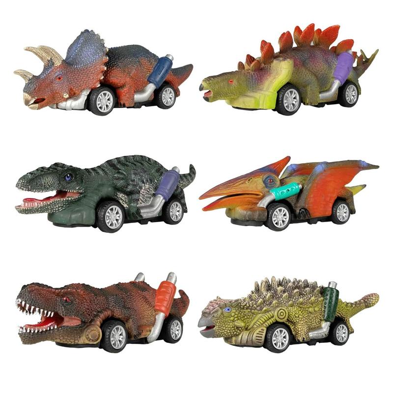 Dinosaur Toy Pull Back Cars,6 Pack Dino Toys for 3 Year Old Boys Girls,Boy Toys Age 3,4,5 and Up,Pull Back Toy Cars,Dinosaur Games with T-Rex