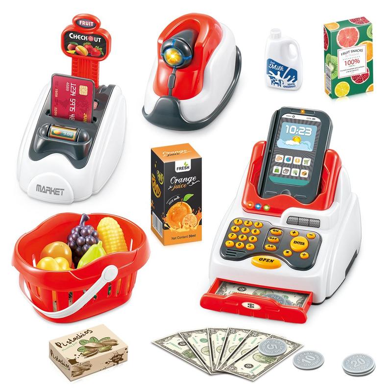 Cash Register Toy, 1 Box Pretend Play Cash Register Toy, Simulation Cash Register Toy, Pretend Play Toy for Kids