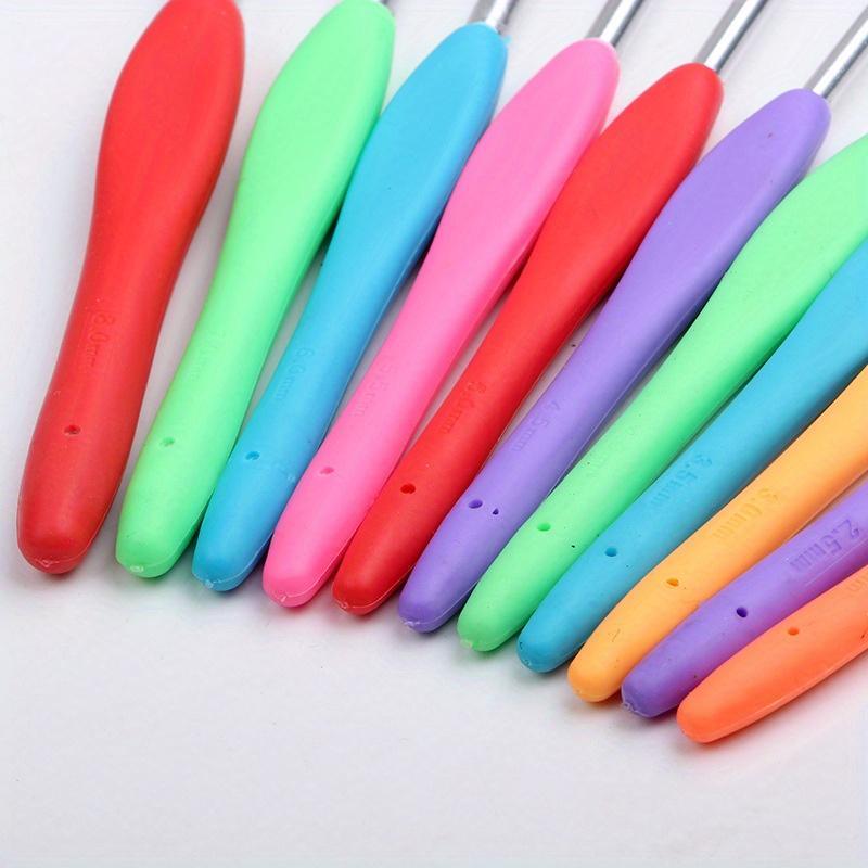 Random Color Crochet Hook, 1 Count Soft Silicone Handle Crochet Hook, Knitting Needle for Home & Cloth Shop Use