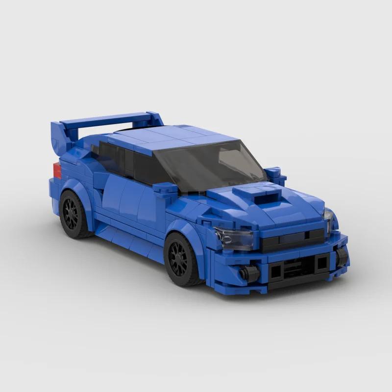 MOC Subaru WRX STI 303pcs racing sports car Vehicle Speed Champion Racer Building Blocks Brick Creative Garage Toys for Boys