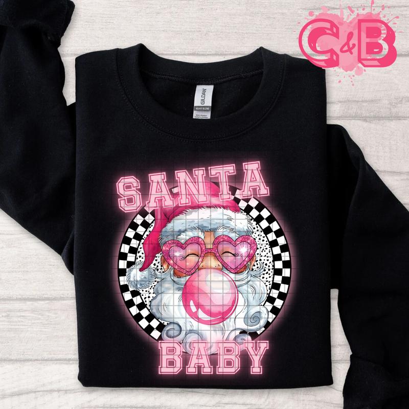 Santa Baby Bubble Gum DTF Transfer for Printing