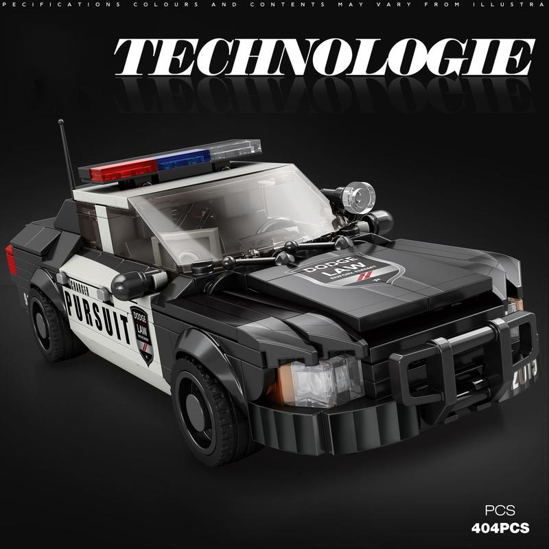 Police Car Building Blocks, 1 Box Police Car Model Building Blocks, Creative and Educational Building Blocks for 14+ Age