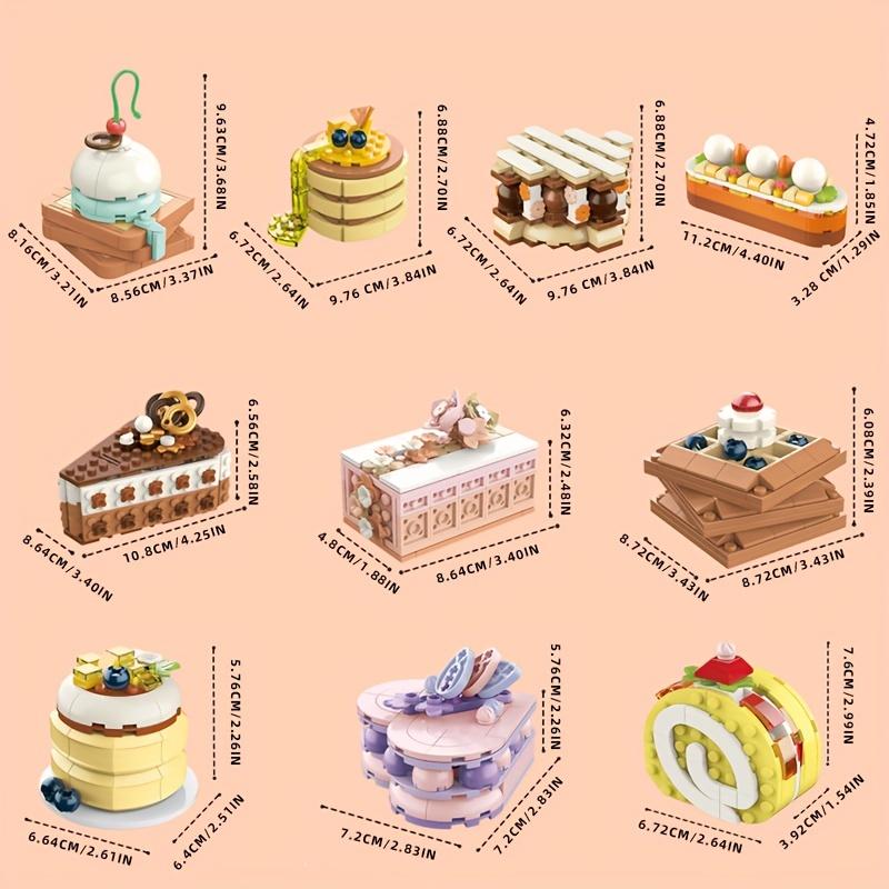 Assembling Building Blocks Afternoon Tea Dessert Cake Decoration Assembling Building Blocks Toy Girl，Thanksgiving, Black Friday gifts, Christmas gifts