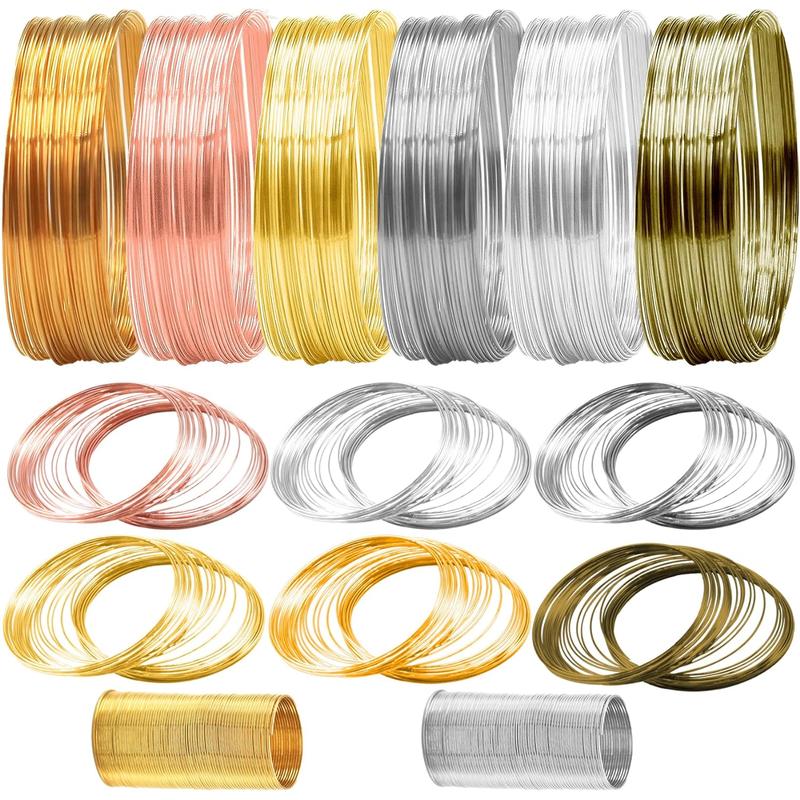 Jewelry Wire Memory Beading Wire Stainless Steel Craft Wire for Jewelry Making Supplies Necklace Bracelet Ring Earring Crafts DIY Jewelry Making (6 Colors*3 Yards, 440 Loops)