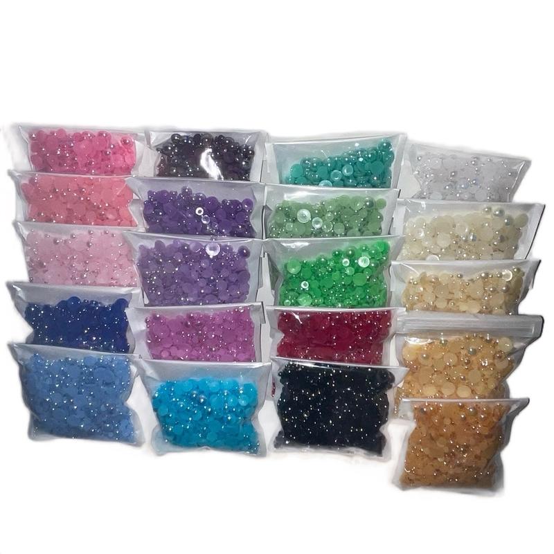 Solid Half Pearls AB Stones - 50g Packs-Accessories