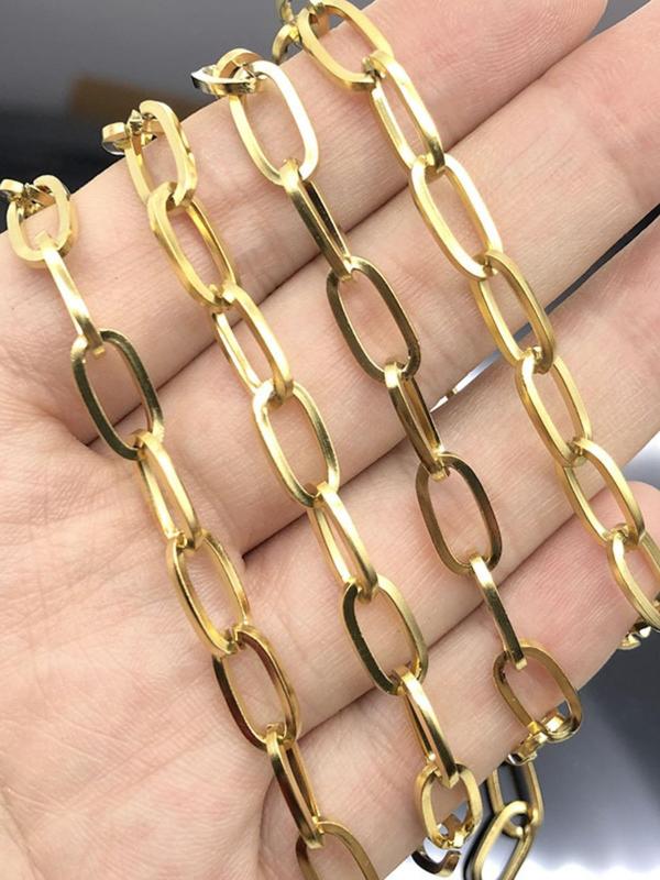 1 Meter Stainless Steel Chain, Long O Square Line Chain, DIY Jewelry Accessories for Bracelet & Necklace Making