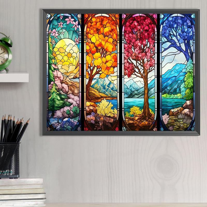 Tree Pattern DIY Diamond Arts Colorful Painting Kit without Frame, DIY Decorative Art Picture, Wall Art Decor for Home Living Room Bedroom