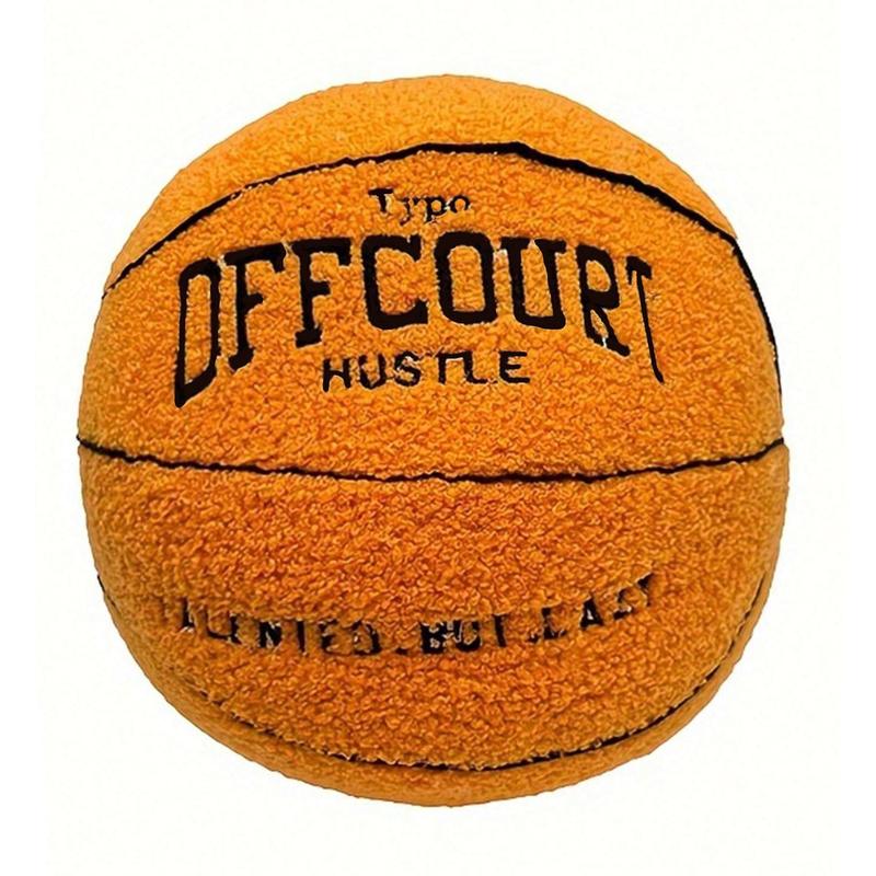 Basketball Shaped Plush Toy, 1 Count Basketball Stuffed Toy, Plush Basketball Shaped Embroidered Pillow, Ideal Gift for Sports Enthusiasts & Fans, Birthday Gifts