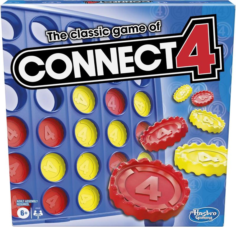 Hasbro Gaming Connect 4 Classic Grid,4 in a Row Game,Strategy Board Games for Kids,2 Player for Family and Kids, Ages 6 and Up