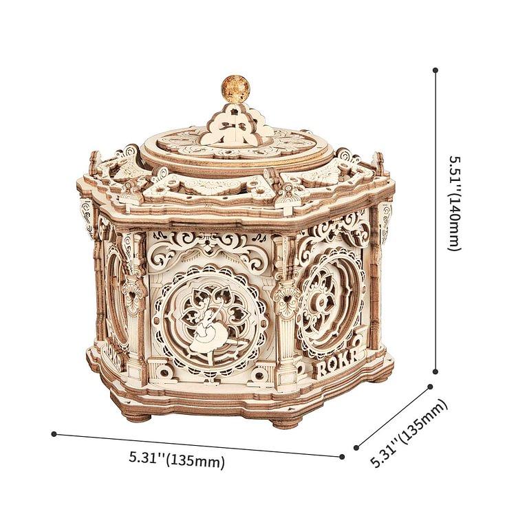 ROKR 3D Wooden Puzzles Music Box (Secret Garden) - Model Kits for Adults Spinning Musical Jewelry Box Vintage Keepsakes Storage, Gifts for Teens Woman Man