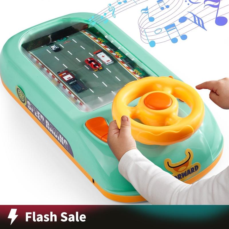 Racing Adventure Car Steering Wheel Toy for Kids Musical Driving Game Toddler Interactive Simulation Toy