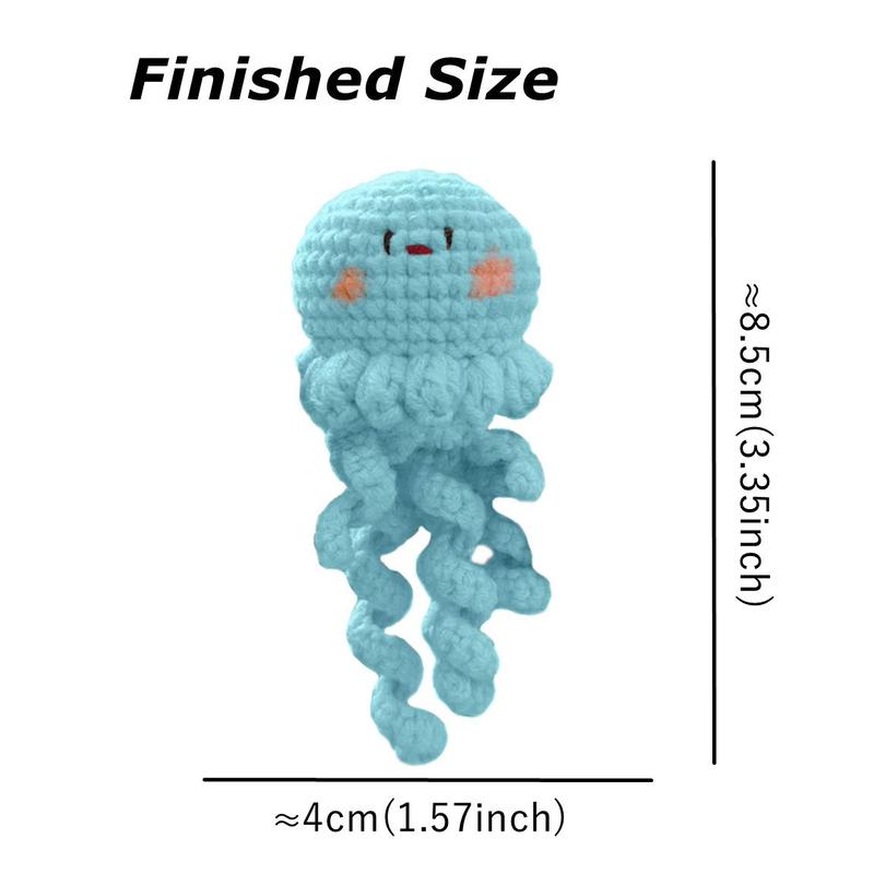 Jellyfish Crochet Material Package, Cute Crochet Stuffed Animal Kit, Crochet Kits Gift for Beginners, Easter Essentials