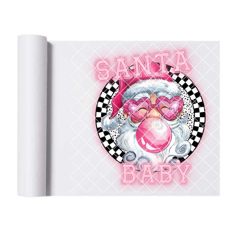 Santa Baby Bubble Gum DTF Transfer for Printing