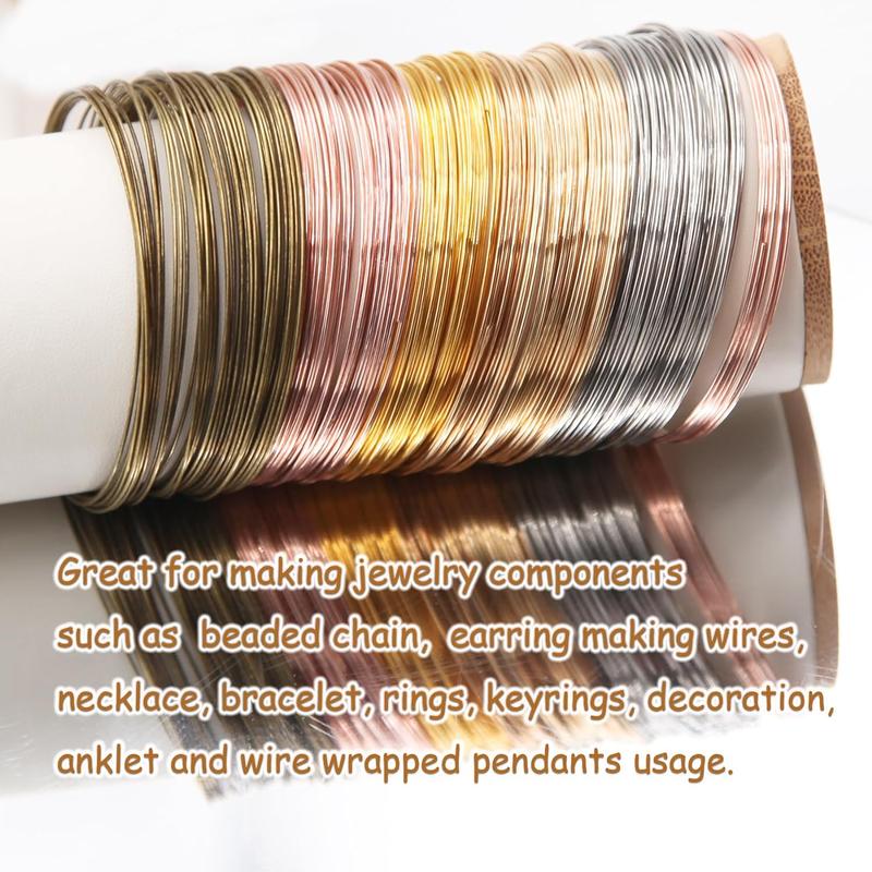 Jewelry Wire Memory Beading Wire Stainless Steel Craft Wire for Jewelry Making Supplies Necklace Bracelet Ring Earring Crafts DIY Jewelry Making (6 Colors*3 Yards, 440 Loops)