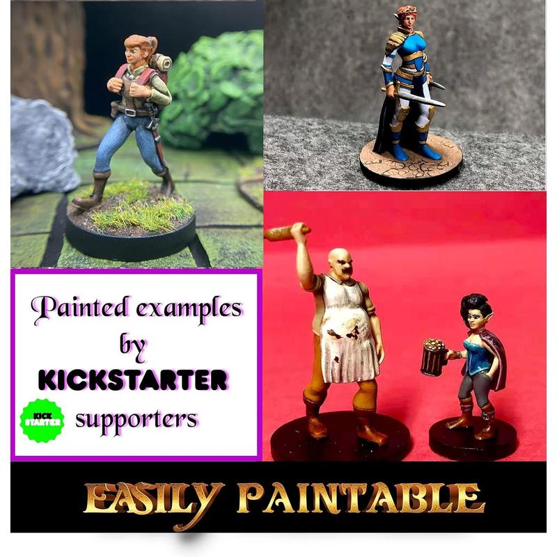 Wildspire 58 Fantasy Miniatures Set Townsfolk Characters for DND Miniatures Bulk 28mm Dungeons and Dragons Miniatures | for DND Minis and D&D Miniatures I Character Sheets & Quests