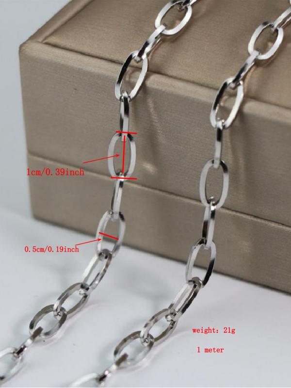 1 Meter Stainless Steel Chain, Long O Square Line Chain, DIY Jewelry Accessories for Bracelet & Necklace Making