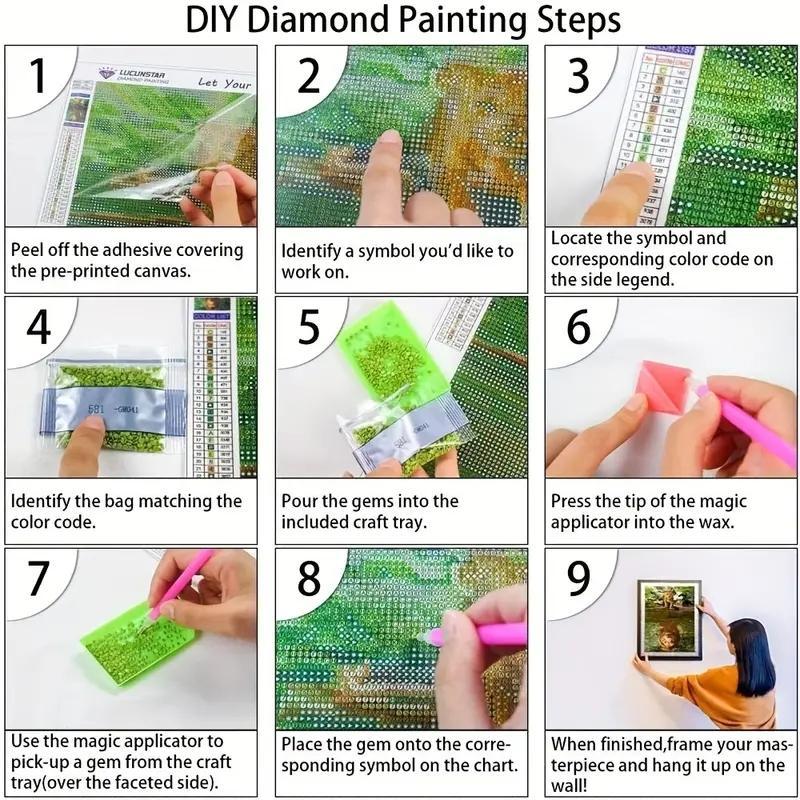 Sunflower & Bird Pattern Diamond Painting Kit, DIY 5D Diamond Painting Kit, Home Wall Craft Decoration Without Frame