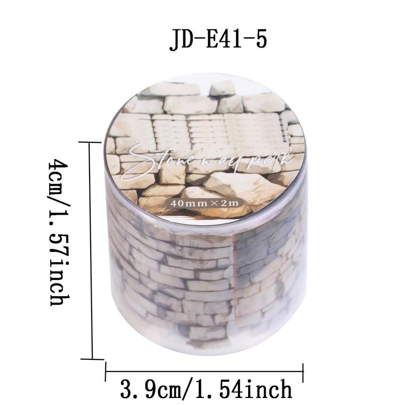 Stone Wall Pattern Washi Tape, 1 Roll Self Adhesive Decorative Tape, DIY Decorative Sticker for Scrapbooking, Journaling, Gift Wrapping, Christmas Gift