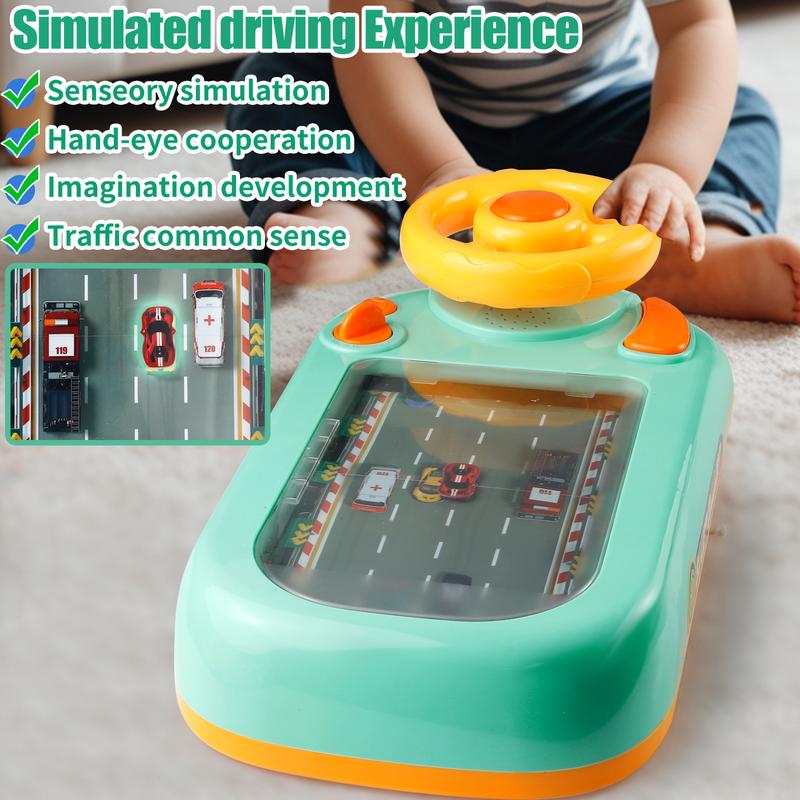 Racing Adventure Car Steering Wheel Toy for Kids Musical Driving Game Toddler Interactive Simulation Toy