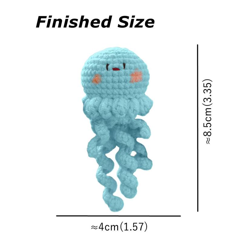 Jellyfish Crochet Material Package, Cute Crochet Stuffed Animal Kit, Crochet Kits Gift for Beginners, Easter Essentials