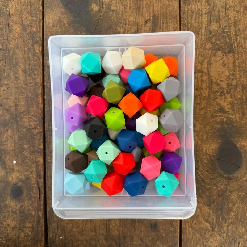 17mm Hexagon Silicone Beads