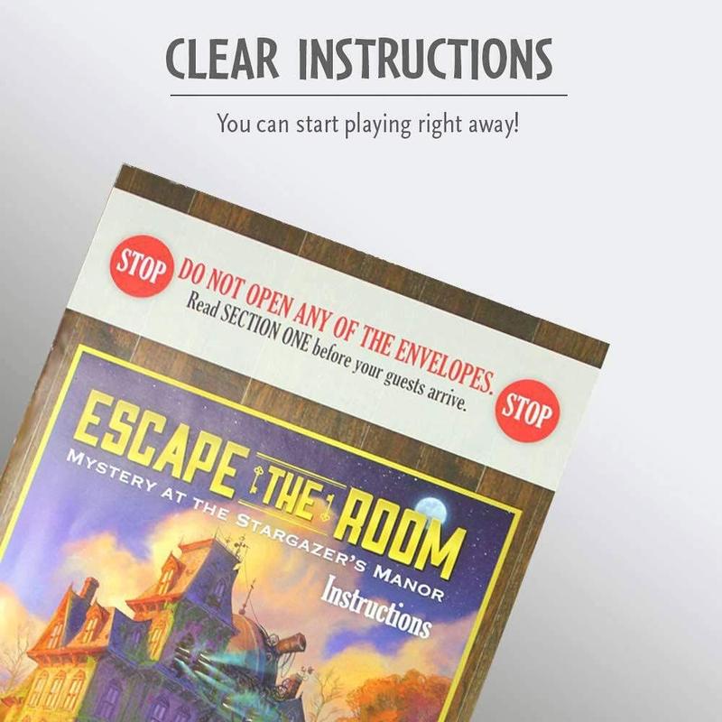 ThinkFun Escape the Room Stargazer's Manor - A Thrilling Escape Room Game in a Box for Ages 10 and Up | Enhances Logical Reasoning | Perfect for Family Game Night | Ideal Gift for Puzzle Lovers