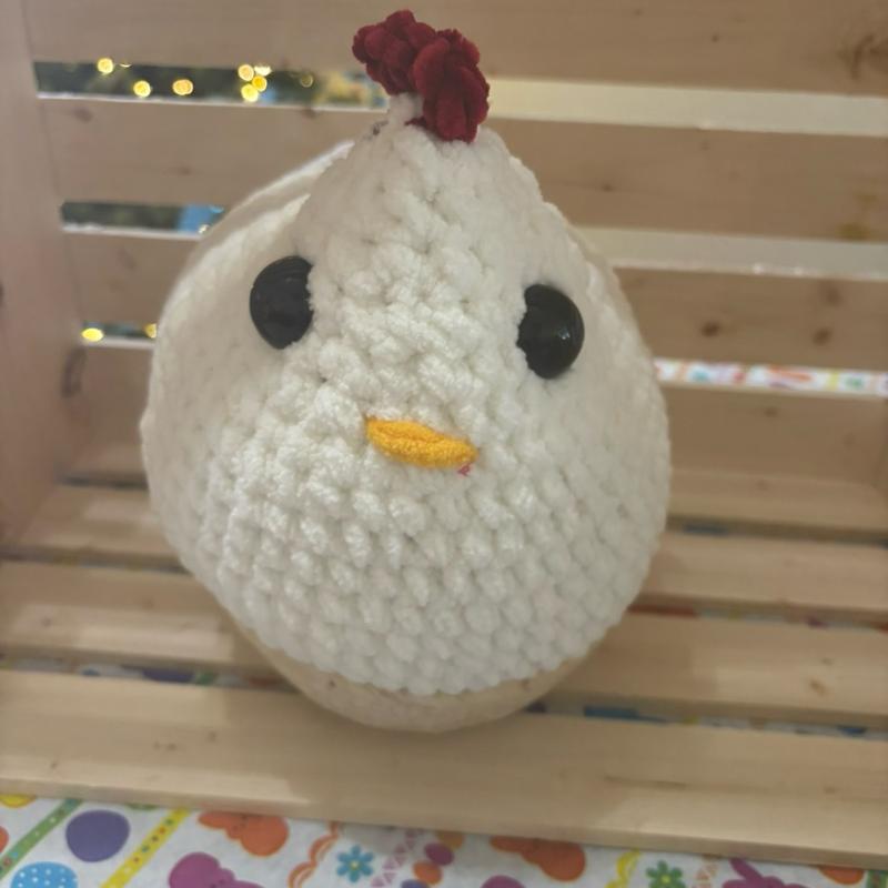 Handmade Big Crocheted Chickens by Cosmic Cat Creations