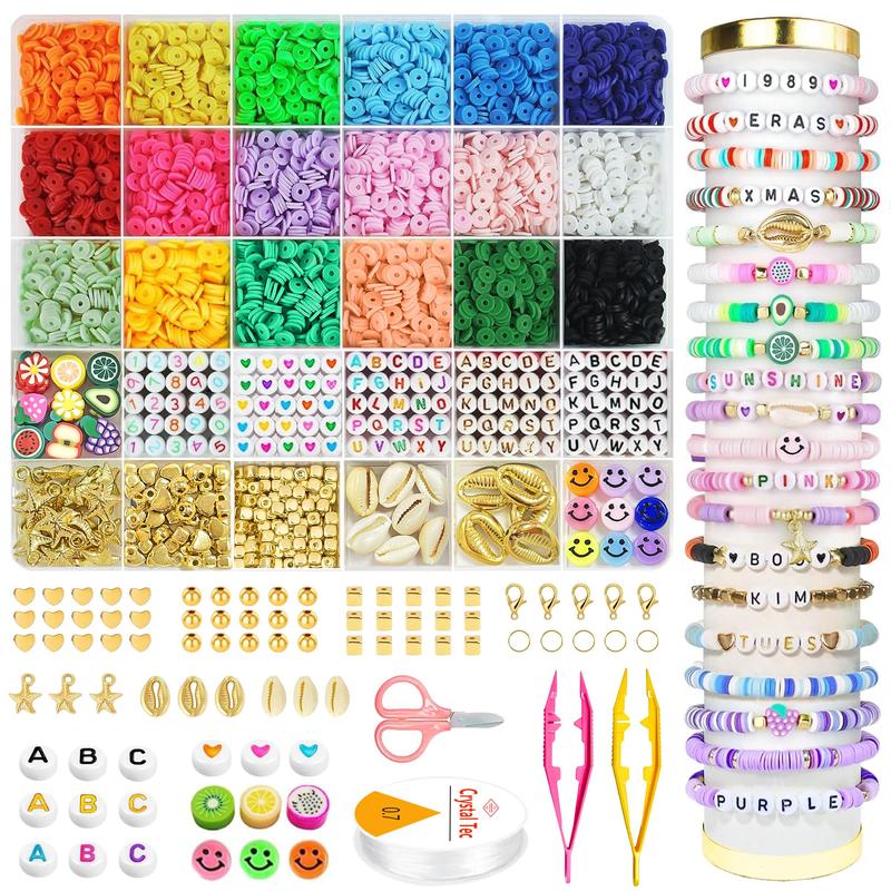 Stocking Stuffers for Kids Girls - 5300 Clay Beads Bracelet Making Kit,Arts and Crafts for Kids Ages 8-12,Christmas Crafts Games Toys for 3-10 Year Old Birthday Gift,Stuff Supplies