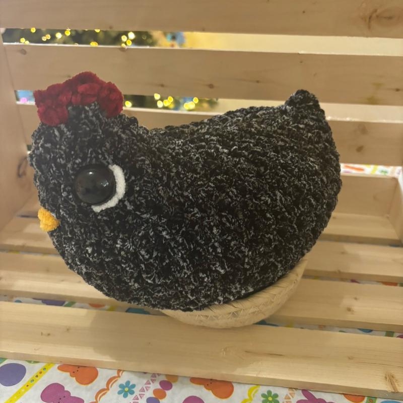 Handmade Big Crocheted Chickens by Cosmic Cat Creations