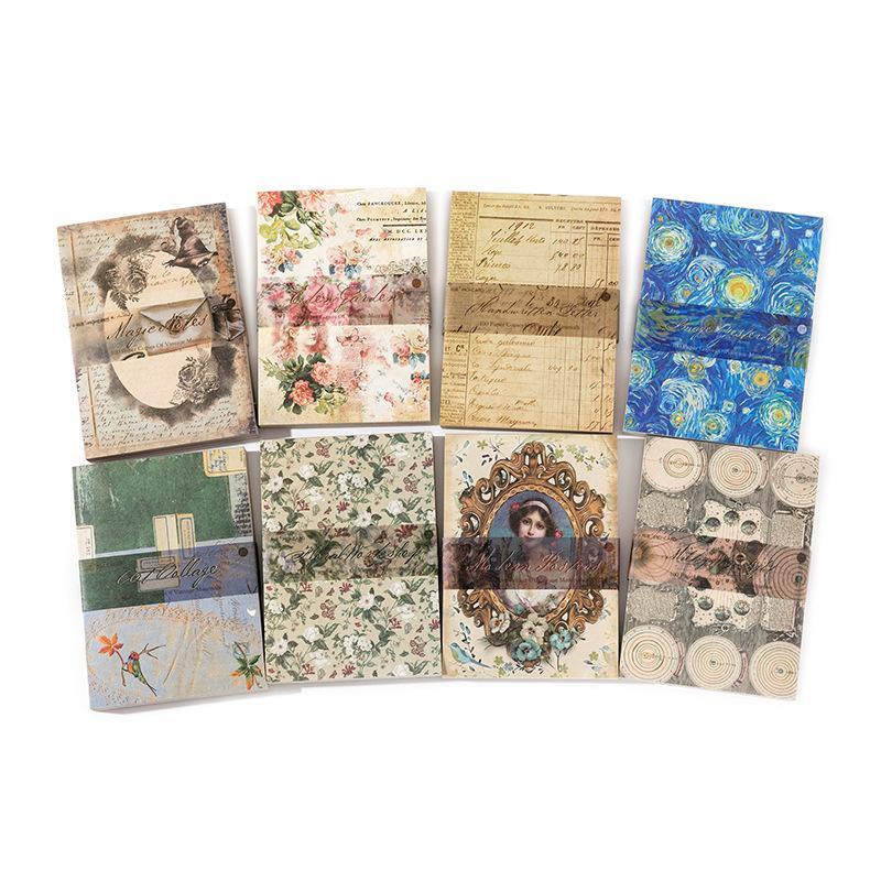 Random Vintage Pattern DIY Material Paper, 100pcs Multipurpose Decorative Background Paper For Journaling, Scrapbooking, Students Stationery Supplies, Trending Home Decor 2024