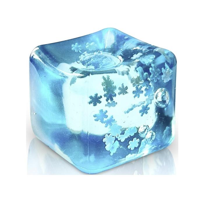 Schylling Needoh Stress Balls Ice Cube with Snowflakes Inside for Your Best Mellow and Chill, Snow Pieces Silent Nice Square Shape