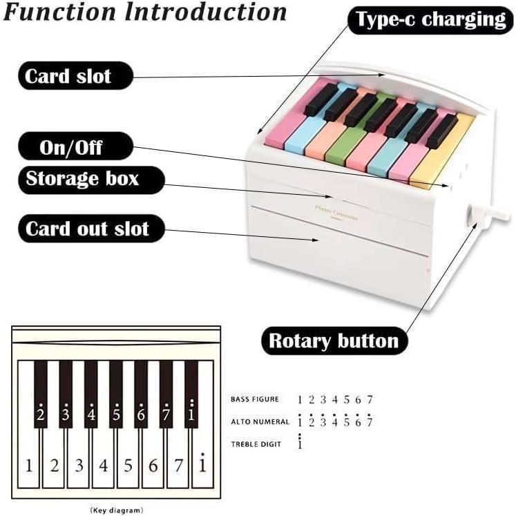 2024 Hot SalePlayable Mini Piano Calendar, 1 Set Rechargeable 15 Key Piano Table Calendar with Simplified Sheet Music,creative Gift, Birthday Gifts, Wedding Gift, Gifts for Women for Girlfrien,Singing characters and landscapes pictures randomly posted