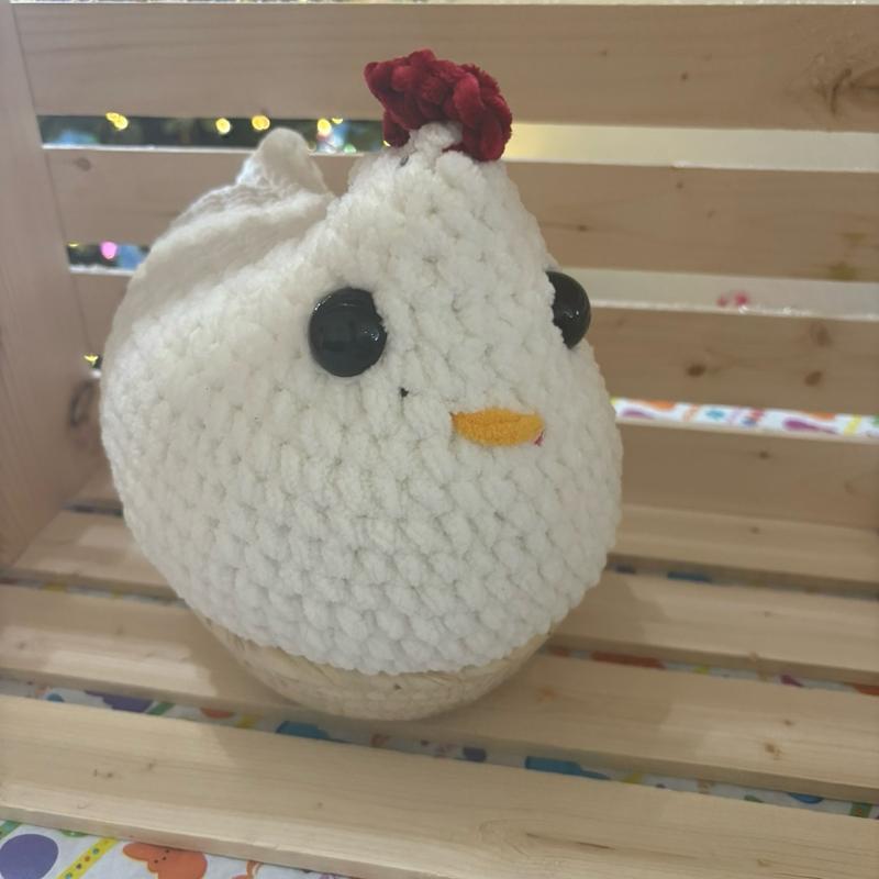 Handmade Big Crocheted Chickens by Cosmic Cat Creations