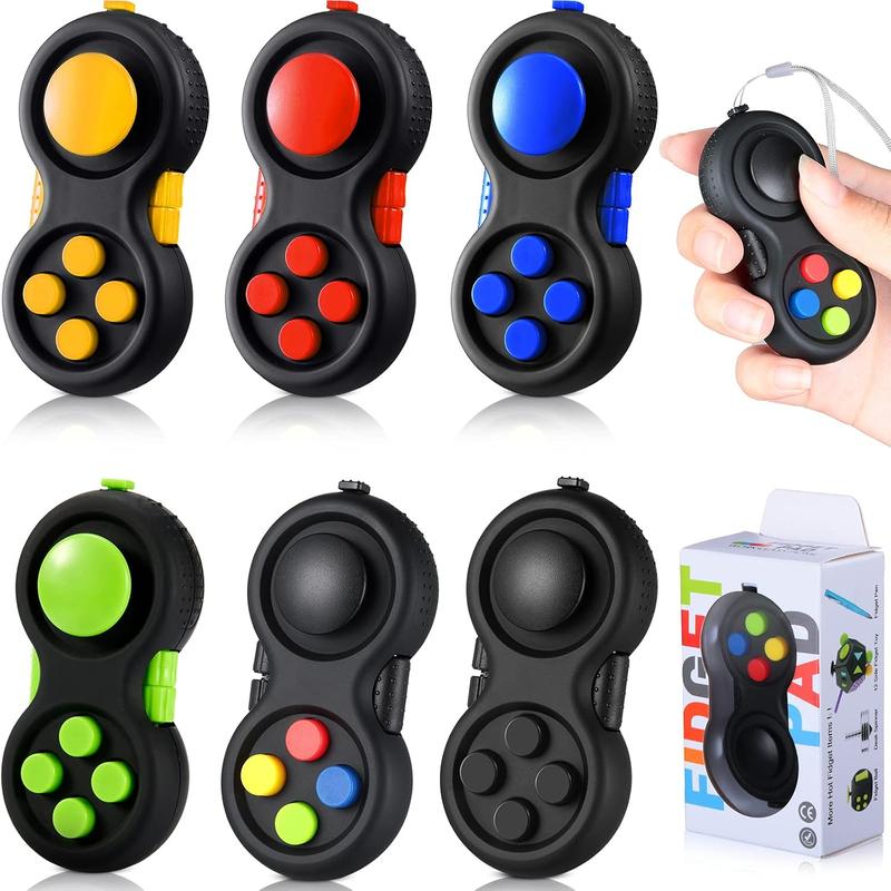 6 count Cam Fidget Pad Controller Relieve Anxiety Handheld Mini Handheld Fidget Pad Fidget Controller Stress Reducer for Adult Relieve Stress(Mixed Colors)