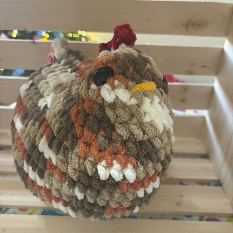 Handmade Big Crocheted Chickens by Cosmic Cat Creations