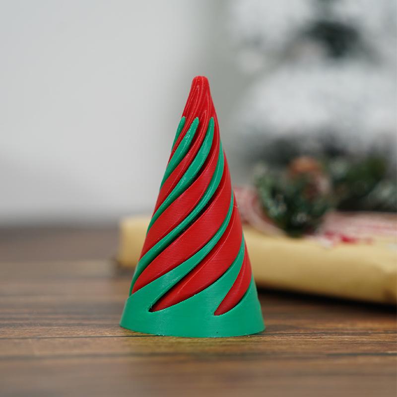 Impossible Pyramid Passthrough Sculpture 3D Printed Spiral Cone Fidget Toy ,Christmas tree, Infinity Spiral Tree, 3D Christmas