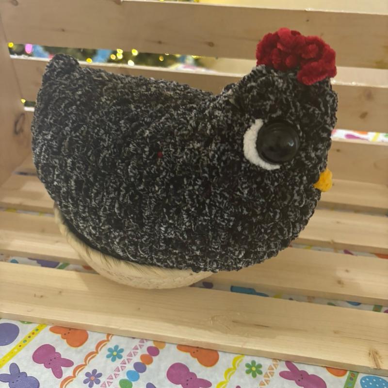 Handmade Big Crocheted Chickens by Cosmic Cat Creations