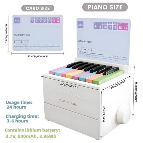 2024 Hot SalePlayable Mini Piano Calendar, 1 Set Rechargeable 15 Key Piano Table Calendar with Simplified Sheet Music,creative Gift, Birthday Gifts, Wedding Gift, Gifts for Women for Girlfrien,Singing characters and landscapes pictures randomly posted