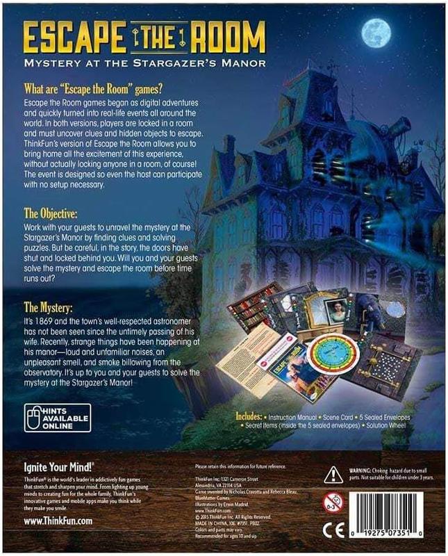 ThinkFun Escape the Room Stargazer's Manor - A Thrilling Escape Room Game in a Box for Ages 10 and Up | Enhances Logical Reasoning | Perfect for Family Game Night | Ideal Gift for Puzzle Lovers