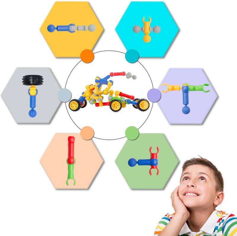 Building Toys for Kids, STEM Toys for Boys and Girls, Interlocking Playset for Age 3+, Kids Creative Kit (110 PCS)