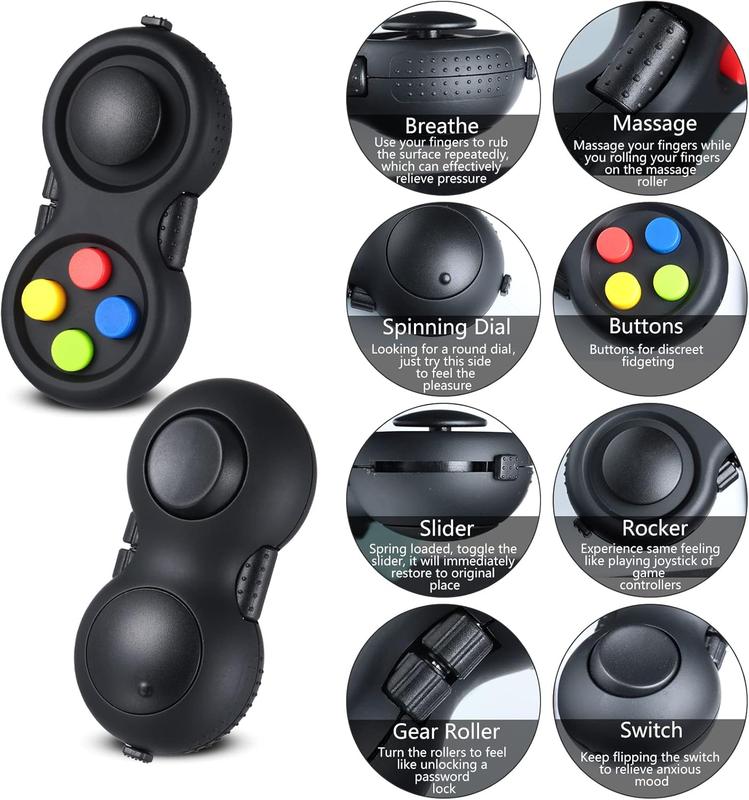 6 count Cam Fidget Pad Controller Relieve Anxiety Handheld Mini Handheld Fidget Pad Fidget Controller Stress Reducer for Adult Relieve Stress(Mixed Colors)