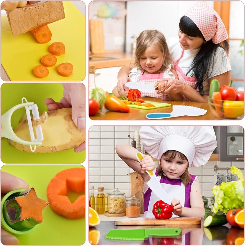 Montessori Kitchen Toys-14box Toddler Toys Kids Cooking Sets Real with Safe Knife Set Gift for -4-5-6-7-8 Years Old